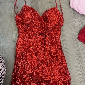 Red sequin dress mini